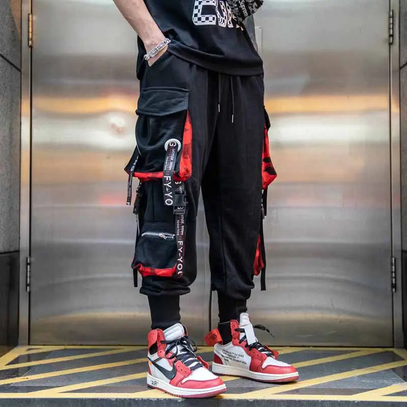 Men's Cargo Pants - Casual Hip Hop Streetwear Trousers With Multiple Pockets & Elastic Waist - ZOOMNSTORE