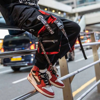 Men's Cargo Pants - Casual Hip Hop Streetwear Trousers With Multiple Pockets & Elastic Waist - ZOOMNSTORE