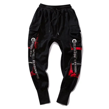 Men's Cargo Pants - Casual Hip Hop Streetwear Trousers With Multiple Pockets & Elastic Waist - ZOOMNSTORE