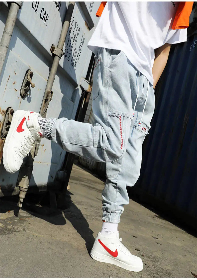 Mens Cargo Joggers - Streetwear Hip Hop Pants for Autumn  Spring - ZOOMNSTORE