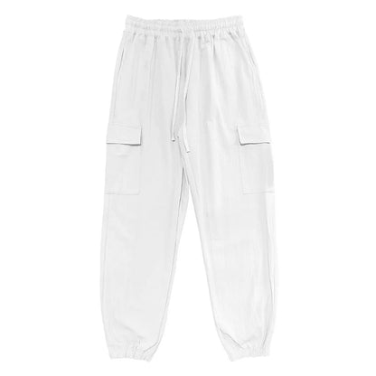 Men's Casual Cargo Pants - Cotton Linen Multi-Pocket Ankle-Length Trousers - ZOOMNSTORE