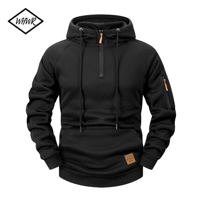 Men's Casual Hoodie - Autumn Winter Zipper Sports Hoodie With Multi Pockets - ZOOMNSTORE