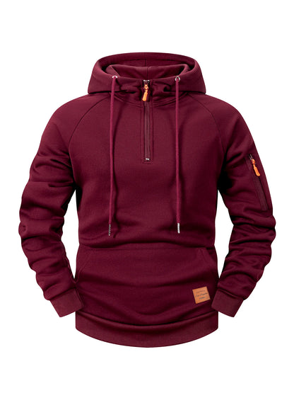 Men's Casual Hoodie - Autumn Winter Zipper Sports Hoodie With Multi Pockets - ZOOMNSTORE