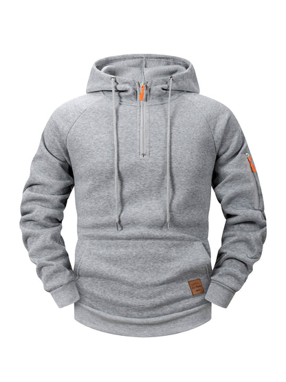 Men's Casual Hoodie - Autumn Winter Zipper Sports Hoodie With Multi Pockets - ZOOMNSTORE