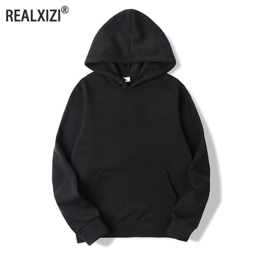 Mens Oversized Hoodie - Casual Solid Color Pullover Sweatshirt - ZOOMNSTORE