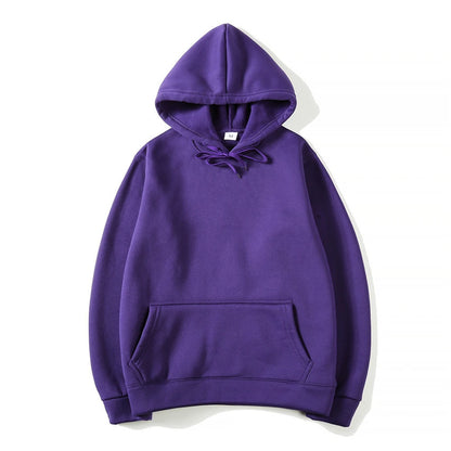 Mens Oversized Hoodie - Casual Solid Color Pullover Sweatshirt - ZOOMNSTORE