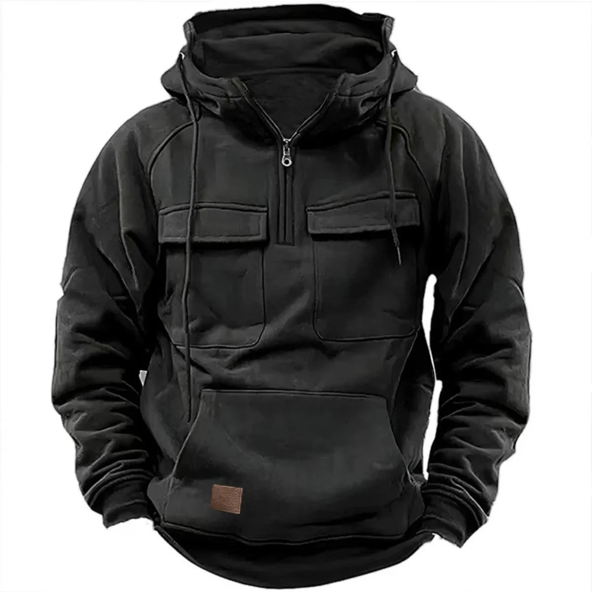 Men's Casual Hoodie - Polyester Hooded Sweatshirt With Multi-Pockets | Autumn Winter - ZOOMNSTORE