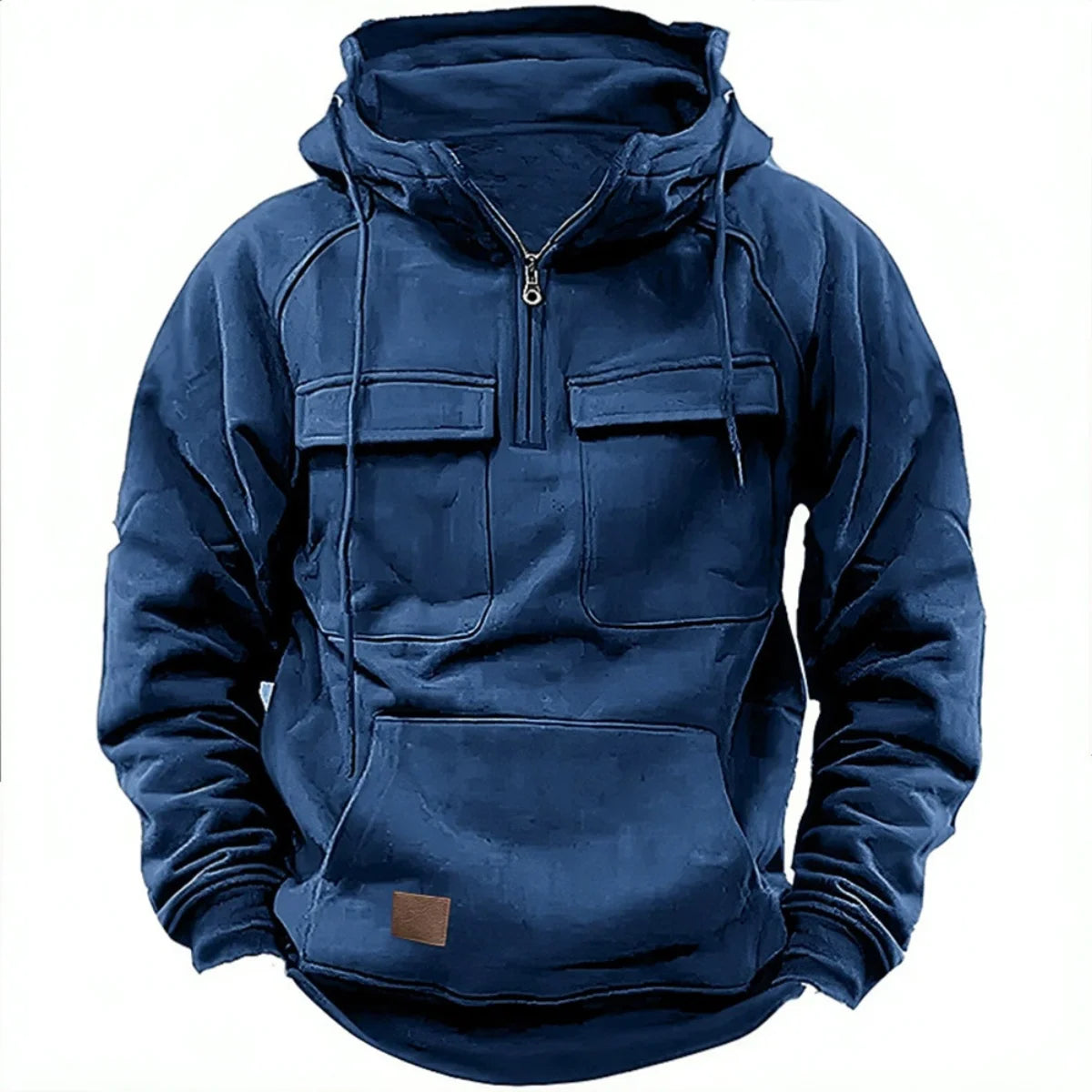 Men's Casual Hoodie - Polyester Hooded Sweatshirt With Multi-Pockets | Autumn Winter - ZOOMNSTORE