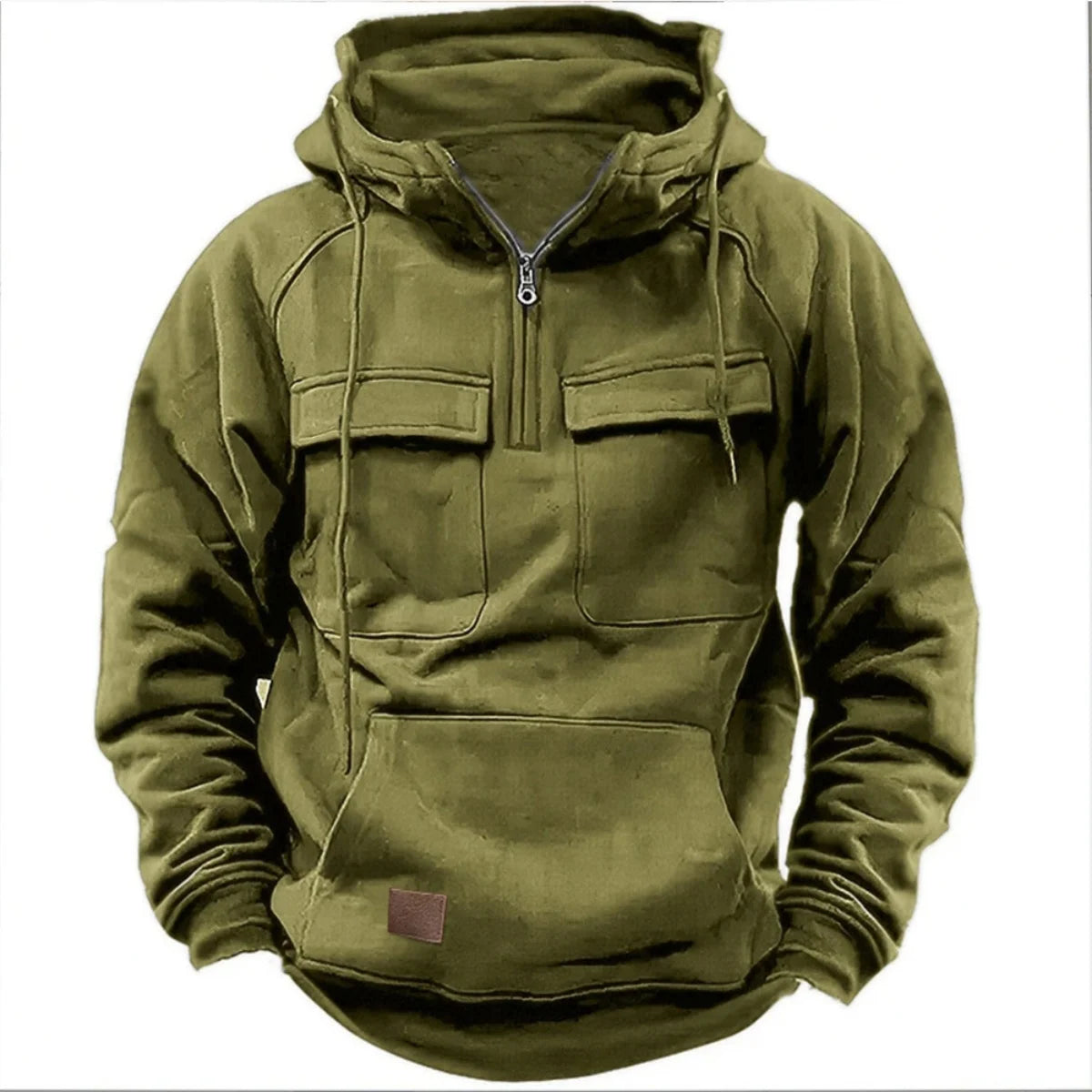 Men's Casual Hoodie - Polyester Hooded Sweatshirt With Multi-Pockets | Autumn Winter - ZOOMNSTORE