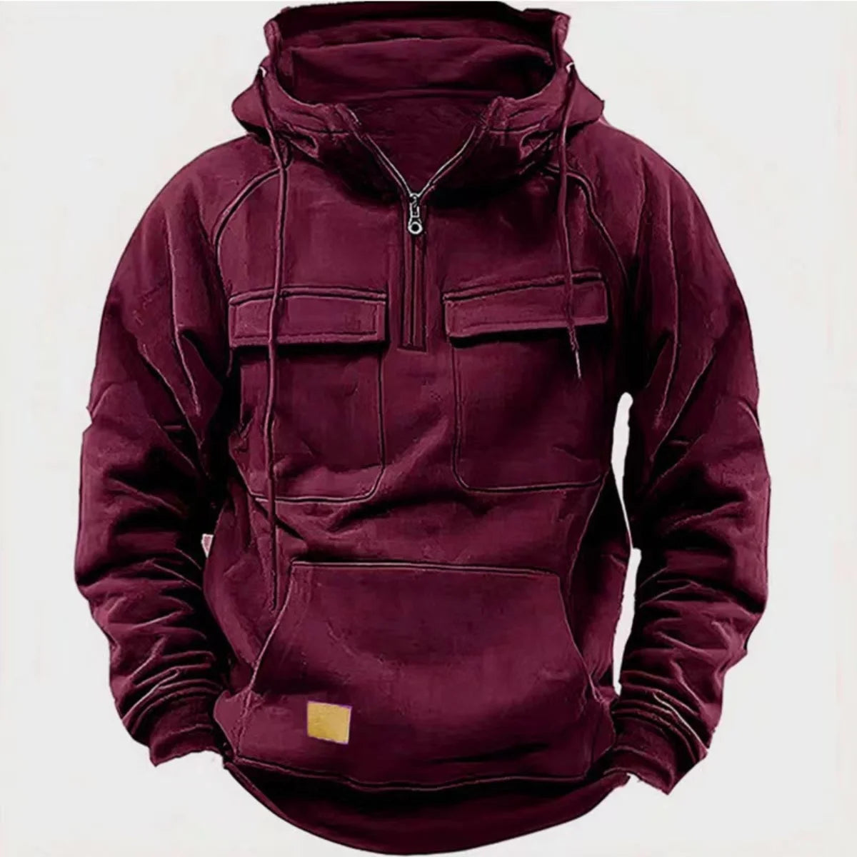 Men's Casual Hoodie - Polyester Hooded Sweatshirt With Multi-Pockets | Autumn Winter - ZOOMNSTORE
