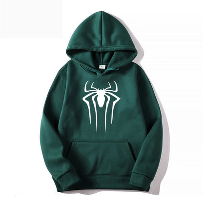 Men's Casual Hoodie - Printed Spider Sweatshirt | Thick Knit Autumn Winter Pullover - ZOOMNSTORE