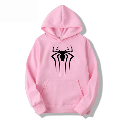 Men's Casual Hoodie - Printed Spider Sweatshirt | Thick Knit Autumn Winter Pullover - ZOOMNSTORE