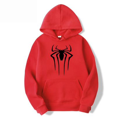 Men's Casual Hoodie - Printed Spider Sweatshirt | Thick Knit Autumn Winter Pullover - ZOOMNSTORE