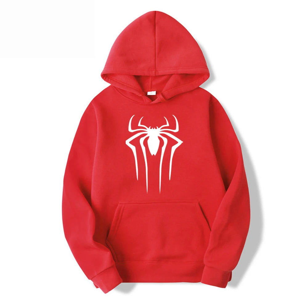 Men's Casual Hoodie - Printed Spider Sweatshirt | Thick Knit Autumn Winter Pullover - ZOOMNSTORE