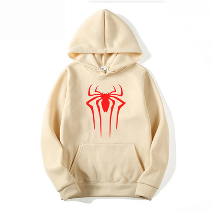 Men's Casual Hoodie - Printed Spider Sweatshirt | Thick Knit Autumn Winter Pullover - ZOOMNSTORE