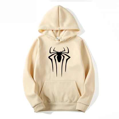 Men's Casual Hoodie - Printed Spider Sweatshirt | Thick Knit Autumn Winter Pullover - ZOOMNSTORE