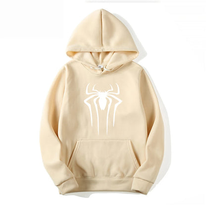 Men's Casual Hoodie - Printed Spider Sweatshirt | Thick Knit Autumn Winter Pullover - ZOOMNSTORE