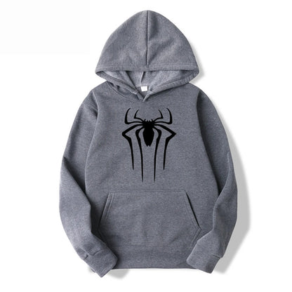 Men's Casual Hoodie - Printed Spider Sweatshirt | Thick Knit Autumn Winter Pullover - ZOOMNSTORE