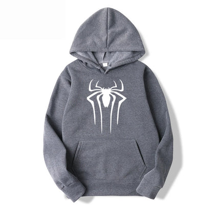 Men's Casual Hoodie - Printed Spider Sweatshirt | Thick Knit Autumn Winter Pullover - ZOOMNSTORE
