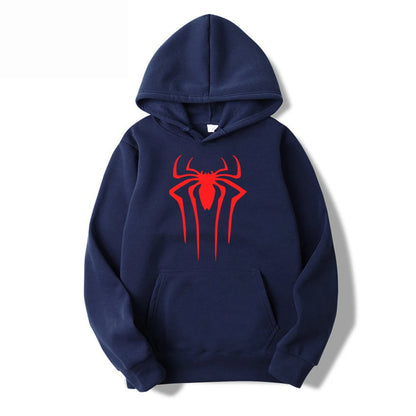 Men's Casual Hoodie - Printed Spider Sweatshirt | Thick Knit Autumn Winter Pullover - ZOOMNSTORE