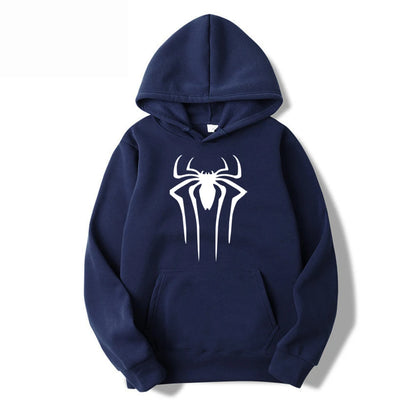 Men's Casual Hoodie - Printed Spider Sweatshirt | Thick Knit Autumn Winter Pullover - ZOOMNSTORE