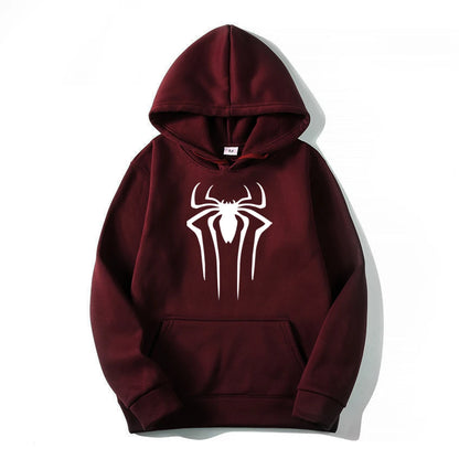 Men's Casual Hoodie - Printed Spider Sweatshirt | Thick Knit Autumn Winter Pullover - ZOOMNSTORE