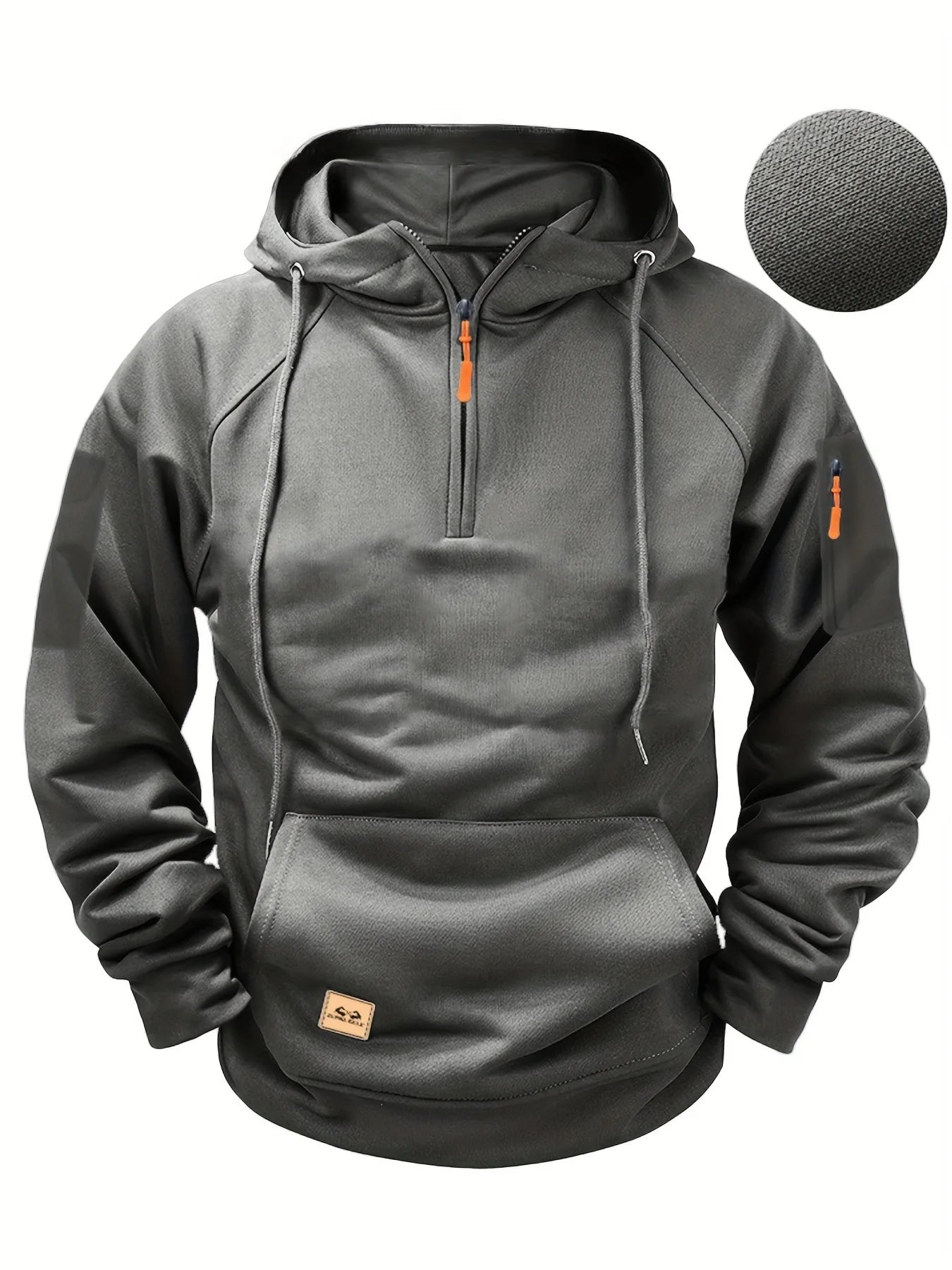 2024 Spring and Autumn Men's Hoodie Zipper Multi Pocket Sports Running Solid Color Multi Color Casual Hoodie - ZOOMNSTORE