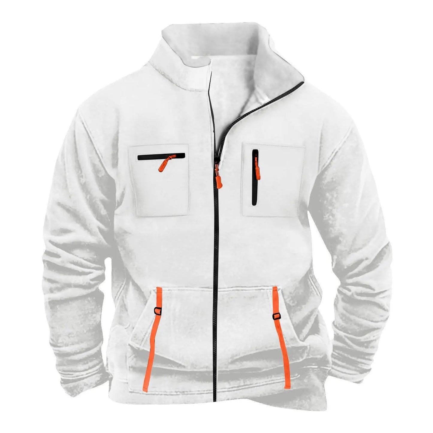 Men's Casual Jacket – Autumn Winter Multi-Pocket Zipper Front Polyester Outerwear - ZOOMNSTORE