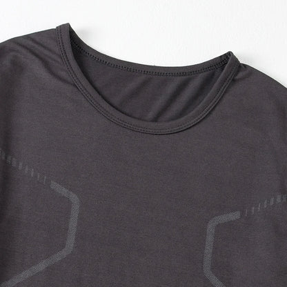 Men's Casual Long Sleeve Shirt - Autumn Winter Printed Round Neck Knit Polyester Top - ZOOMNSTORE