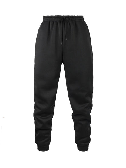 Men's Casual Pants Autumn Winter Fleece Sweatpants Men Running Jogger Sports Gym Trousers Fashion Solid Color Workout Long Pants - ZOOMNSTORE