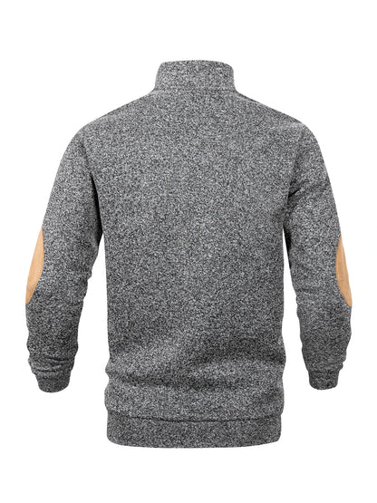 Spring Autumn Men's Casual Pullover Button Down Stand Collar Henley Polo Coats Long Sleeve Stand Collar Sweatshirts for Sport - ZOOMNSTORE