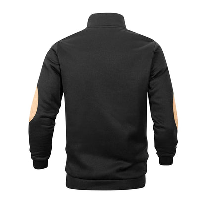 Spring Autumn Men's Casual Pullover Button Down Stand Collar Henley Polo Coats Long Sleeve Stand Collar Sweatshirts for Sport - ZOOMNSTORE