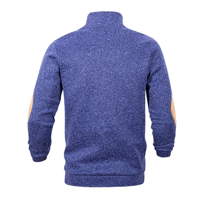 Spring Autumn Men's Casual Pullover Button Down Stand Collar Henley Polo Coats Long Sleeve Stand Collar Sweatshirts for Sport - ZOOMNSTORE