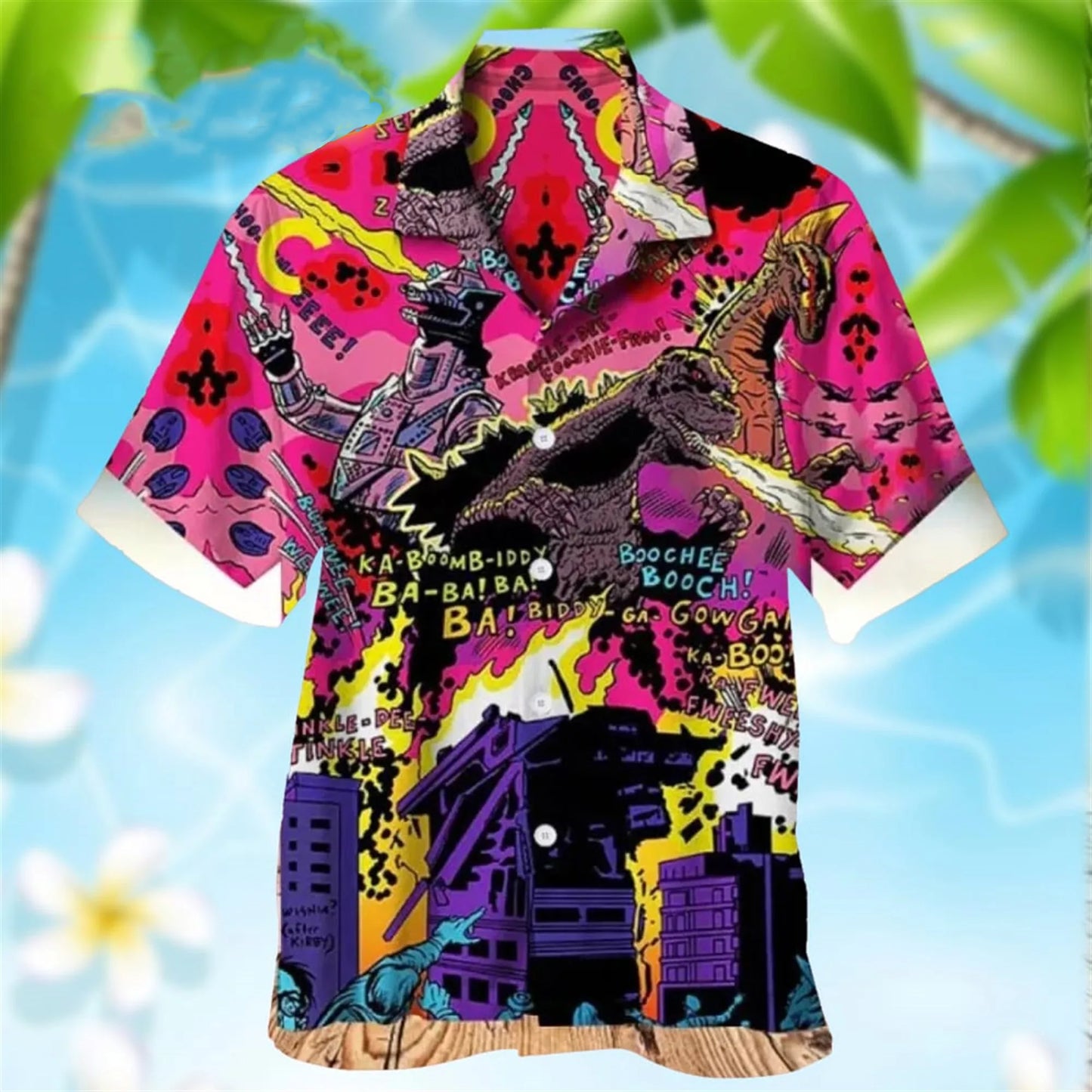 Mens Casual 3D Printed Halloween Shirt - Short Sleeve Horror Print - ZOOMNSTORE