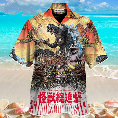 Mens Casual 3D Printed Halloween Shirt - Short Sleeve Horror Print - ZOOMNSTORE