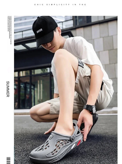 Mens Slip-On Beach Sandals - Soft Non-Slip Casual Slippers - ZOOMNSTORE