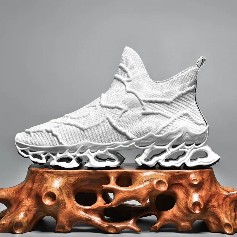 Men's Casual Sneakers - Breathable Slip-On Trainers With Patchwork Design - ZOOMNSTORE