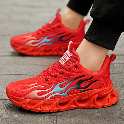 Men's Casual Sneakers*Flame Trend Gym Student Running Sports Shoes For Men Tenis Breathable Athletic Training Footwear Outsole, - ZOOMNSTORE
