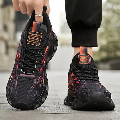 Men's Casual Sneakers*Flame Trend Gym Student Running Sports Shoes For Men Tenis Breathable Athletic Training Footwear Outsole, - ZOOMNSTORE