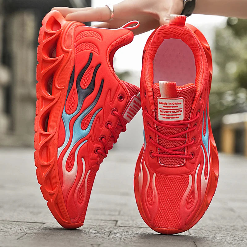 Men's Casual Sneakers*Flame Trend Gym Student Running Sports Shoes For Men Tenis Breathable Athletic Training Footwear Outsole, - ZOOMNSTORE