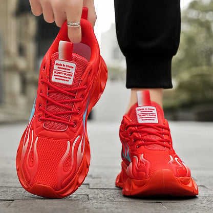 Men's Casual Sneakers*Flame Trend Gym Student Running Sports Shoes For Men Tenis Breathable Athletic Training Footwear Outsole, - ZOOMNSTORE