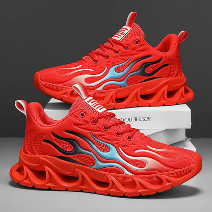 Men's Casual Sneakers*Flame Trend Gym Student Running Sports Shoes For Men Tenis Breathable Athletic Training Footwear Outsole, - ZOOMNSTORE