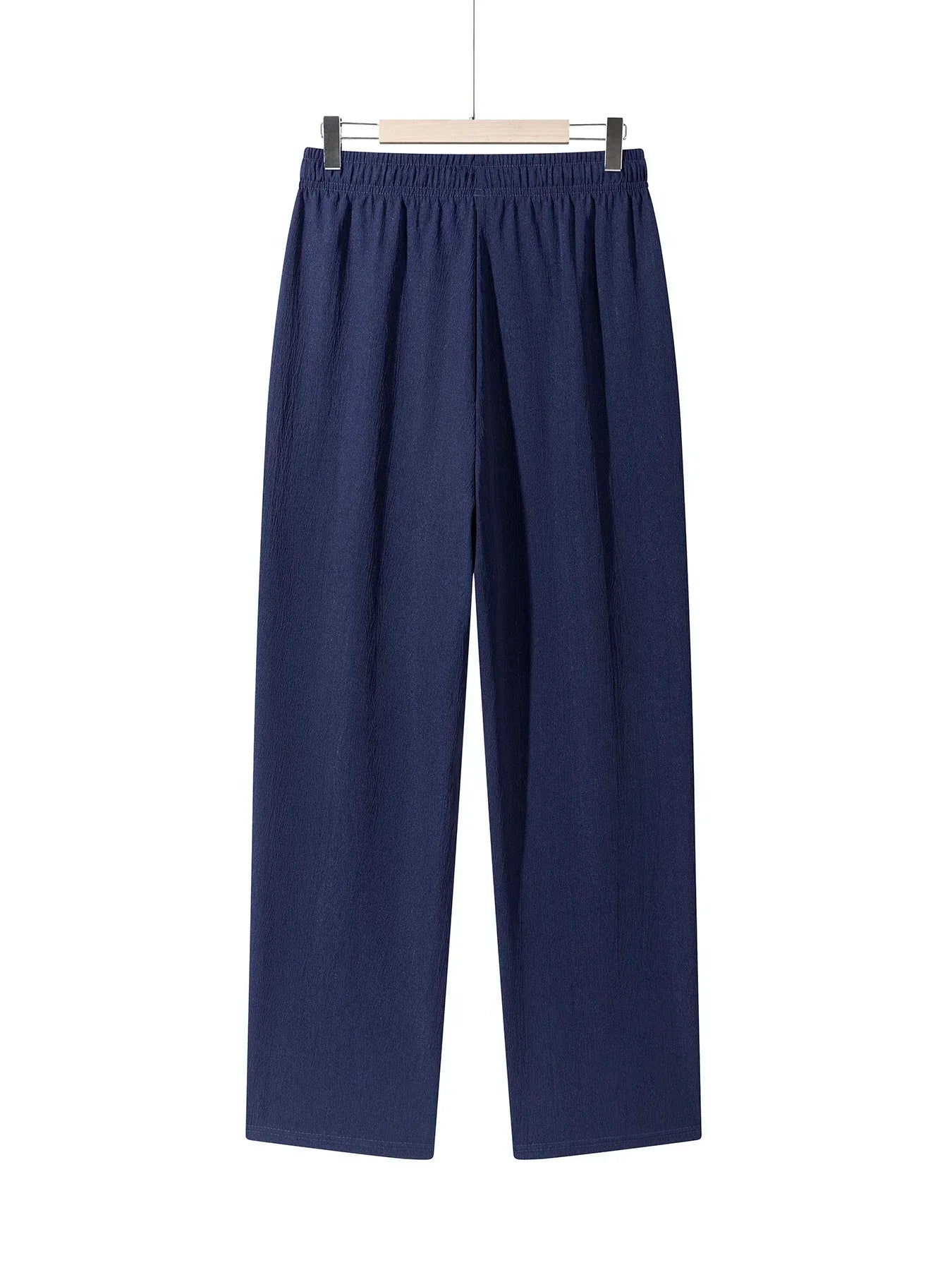 Men's Casual Straight Trousers Summer Autumn Breathable Solid Color Long Pants Drawstring Fitness Sweatpants Men Streetwear - ZOOMNSTORE