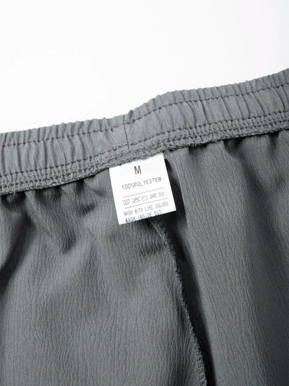 Men's Casual Straight Trousers Summer Autumn Breathable Solid Color Long Pants Drawstring Fitness Sweatpants Men Streetwear - ZOOMNSTORE