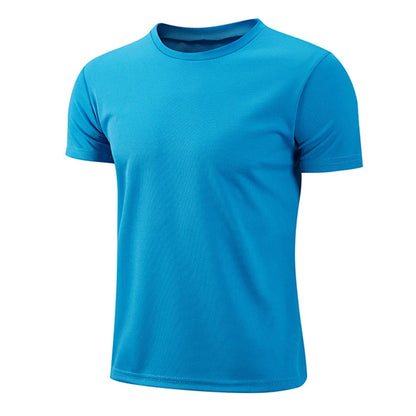 Mens Casual White Short Sleeve T-Shirt - Breathable Quick Dry Gym Top - ZOOMNSTORE