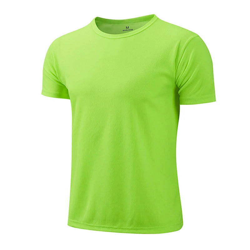 Mens Casual White Short Sleeve T-Shirt - Breathable Quick Dry Gym Top - ZOOMNSTORE