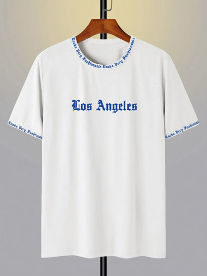 Men's Casual T-Shirt - Loose Fit 3D Letter Print Tee | Breathable Polyester Summer Shirt - ZOOMNSTORE