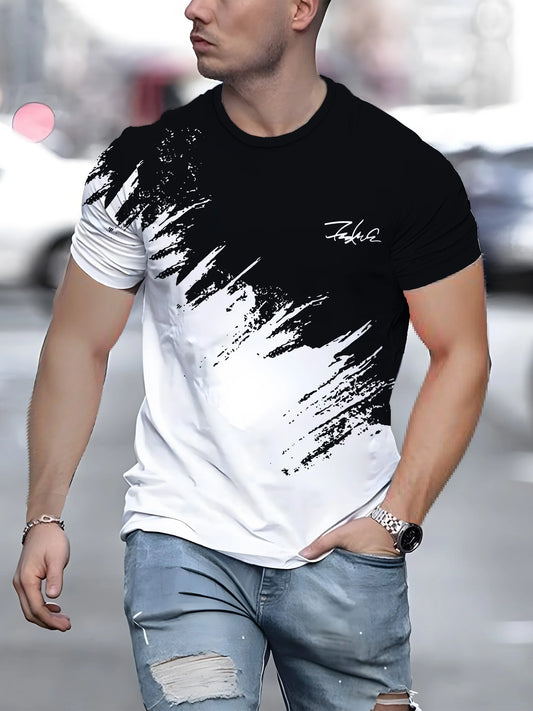 Mens Casual Short Sleeve Crew Neck T-Shirt - Oversized Streetwear Top - ZOOMNSTORE