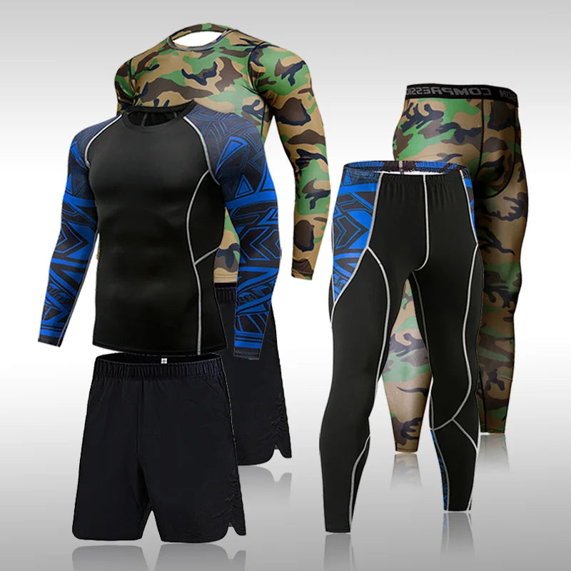 Men's Compression Gym Tights - Muscle Support Workout Pants | Quick Dry Sportswear Set - ZOOMNSTORE