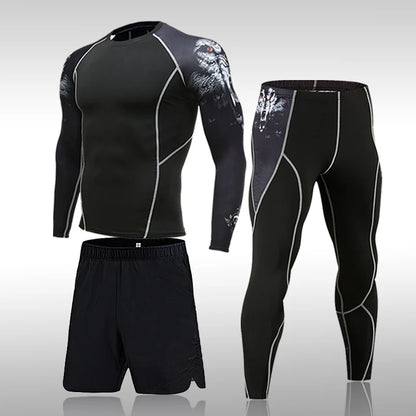 Men's Compression Gym Tights - Muscle Support Workout Pants | Quick Dry Sportswear Set - ZOOMNSTORE